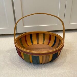Multicolor Wooden Basket with Handle